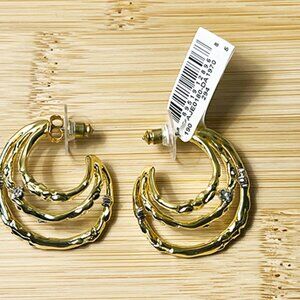 Alexis Bittar - Brut Gold Crystal Thorn Orbit Hoop Earrings